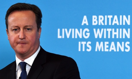 David Cameron delivering his speech on the economy