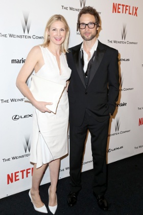 Kelly Rutherford and guest at the Weinstein Company and Netflix Golden Globes After Party