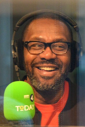 Lenny Henry guest-editing BBC Radio 4's Today programme on 30 December 2014.