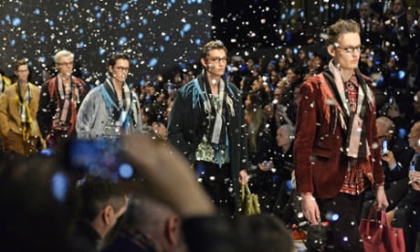 Models on the catwalk at Burberry Prorsum AW15