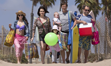 Growing pains … Tina, Michelle, Brett, Alex and kids in Togetherness. Photograph: HBO