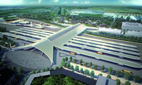 The €155m new station, designed by Spanish architect Santiago Calatrava, has escalated to four times its original budget and won't be open until 2018.