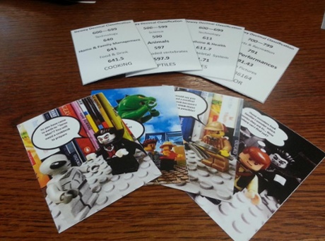 Dewey Decimal Classification card game using Lego images.