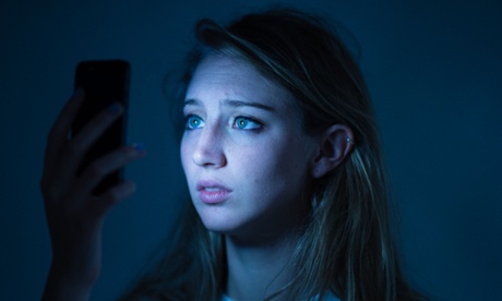 woman cell phone sad