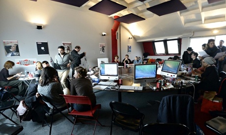 Charlie Hebdo staff at Liberation