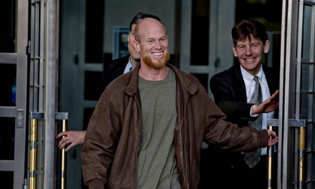 Eric McDavid walks out of the Federal Courthouse in Sacramento after being released from prison
