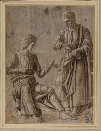 Two men in conversation by Francesco Squarcione.