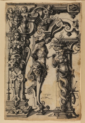 Three designs for architectural details by Daniel Lindtmayer.