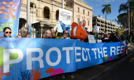 protest over the Great Barrier Reef