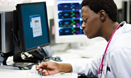 Doctor reviewing medical chart