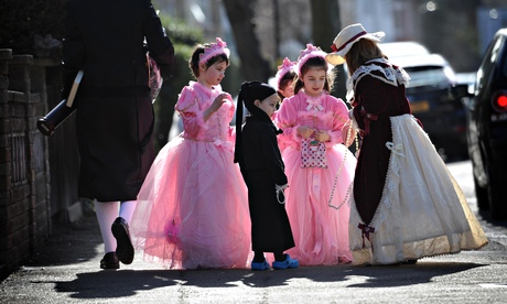 Orthodox Jews in north London celebrate Purim