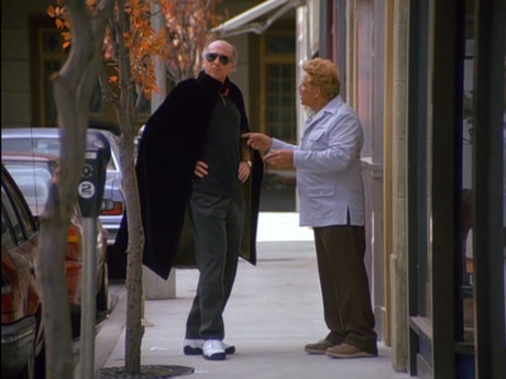 Larry David's episode-stealing cape.