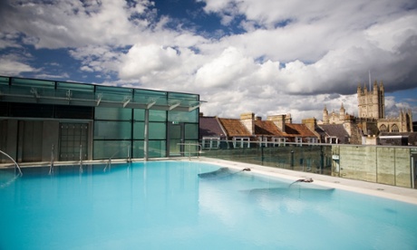 Roof Top Pool in New Royal Bath, Thermae Bath Spa, Bath, Avon, England, United Kingdom,