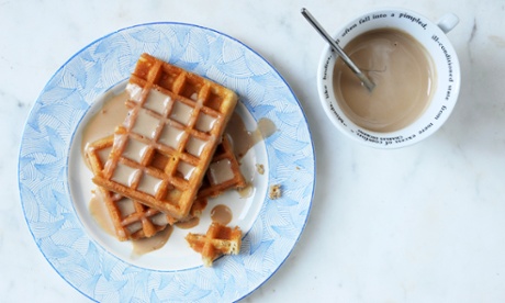 Irresistible: Earl Grey milk jam poured over waffles. 
