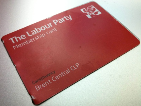 Labour membership card