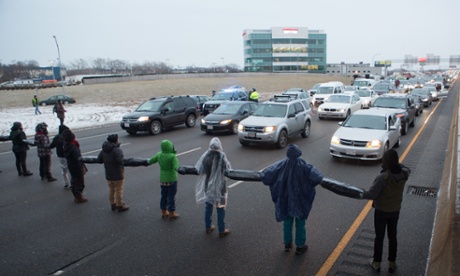 Protesters shut down Interstate 93 