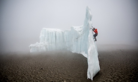 Will Gadd ice climbing on Kilimanjaro, Tanzania - Africa.