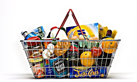 A typical basket of groceries