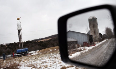 A Cabot Oil and Gas natural gas drill is viewed at a hydraulic fracturing site on January 18, 2012 in South Montrose, Pennsylvania. Hydraulic fracturing, also known as fracking, stimulates gas production by injecting wells with high volumes of chemical-laced water in order to free-up pockets of natural gas below.
