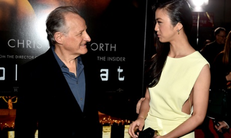 Director and producer Michael Mann and actress Tang Wei at the Blackhat premiere in Los Angeles.