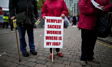 Sacked Remploy workers protesting 