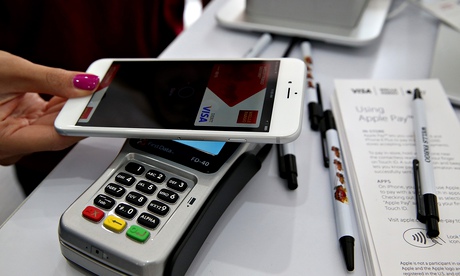 Woman using Apple Pay