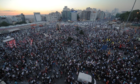 Protesters gather in Taksim Square, June 2013