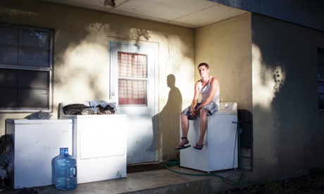Doug after a day of working outside. He helps out in the community by doing occasional lawn work and other maintenance jobs. Doug lived in a tent in the woods prior to coming to the village. Because of distance restrictions he was unable to go home after serving his time and had difficulty finding a place to live. 