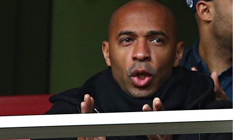 Thierry Henry applauds in the stands at the Arsenal v Stoke City match in January 2015