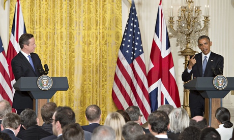 David Cameron and Barack Obama, possibly reinforcing the 'attention structure' often observed among 