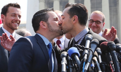 two men kissing