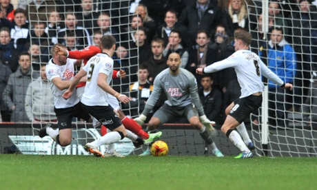 Britt Assombalonga forces the ball in from close range.