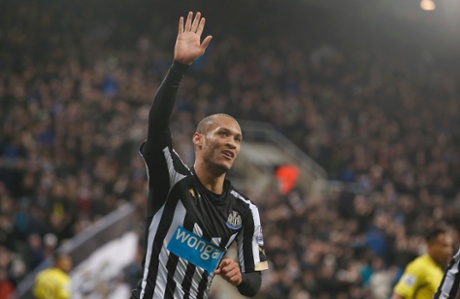 Yoan Gouffran celebrates after scoring a fortuitous goal. 
