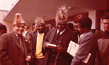 Comrades bid farewell to Terry Ranger on his deportation in1963. From left to right; Terence Ranger, Shelagh Ranger, Maurice Nyagumbo, Joshua Nkomo, Robert Chikerema, Robert Mugabe and John Reed.