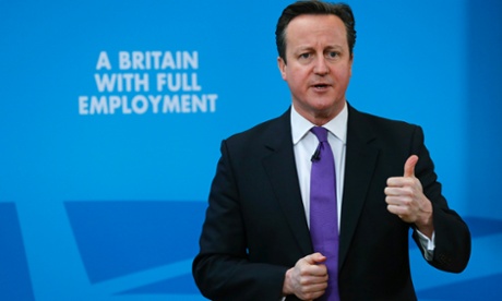 David Cameron delivering his full employment speech in Ipswich