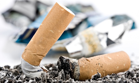 Two cigarette butts in an ashtray
