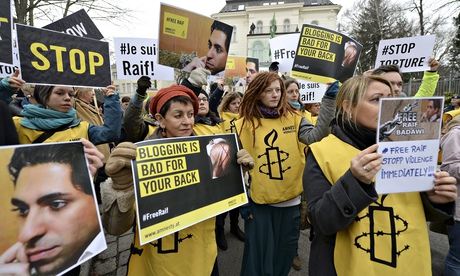 protest at flogging of raif badawi
