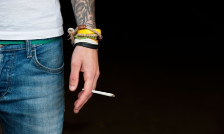 Man smoking cannabis