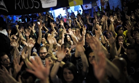 Spanish demonstrate against unemployment and austerity, Madrid, 2011