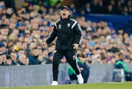 West Brom manager Tony Pulis expresses himself.