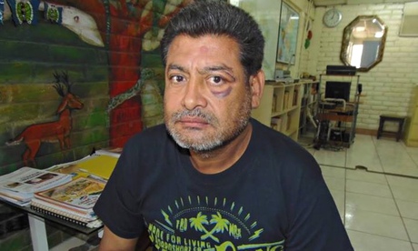 Nicaragua canal protester Octavio Ortega after being released by police