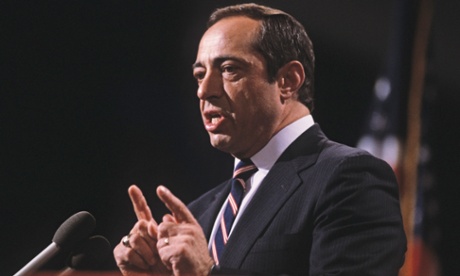New York governor Mario Cuomo delivers the keynote speech at the 1984 Democratic National Convention at the Moscone Center in San Francisco, California.
