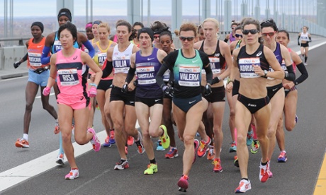 Elite women runners in the 2013 New York marathon.