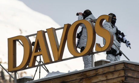 Davos, Switzerland Special police forces stand on the roof of the Kongress Hotel next to the Congress Centre on the eve of the opening of the 45th Annual Meeting of the World Economic Forum. The theme of the meeting, which will take place from 21 to 24 January, is The New Global Context