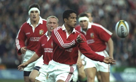 Guscott, seen here playing for the British Lions against South Africa during the victorious 1997 tour, believes data is the key to vital marginal gains in rugby.