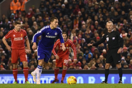 Eden Hazard scores the opening goal from the spot.