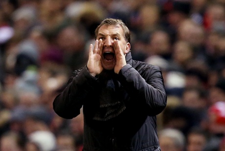Brendan Rodgers screams instructions.