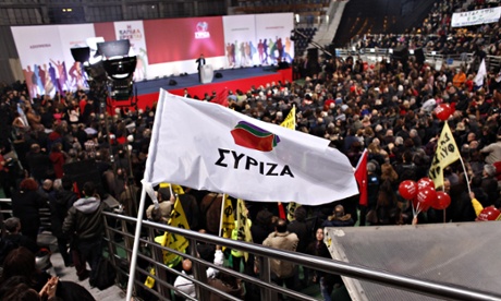 Syriza leader Alexis Tsipras addresses  supporters during an election rally in Thessaloniki.