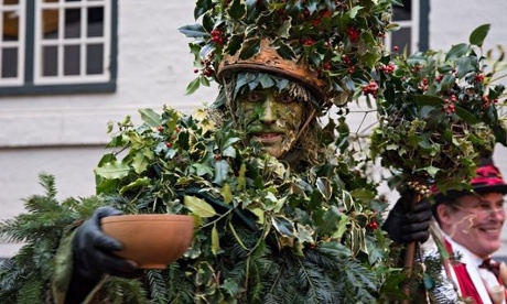 The Holly Man at a wassailing event