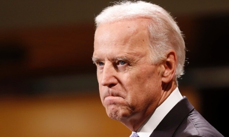 Vice President Joe Biden bites his lip